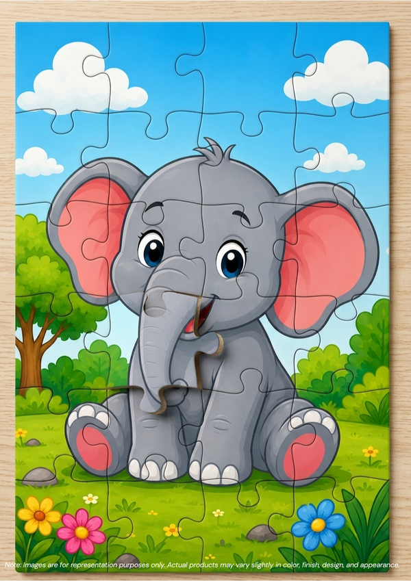 Cute Baby Elephant MDF Puzzle (A4 Size)