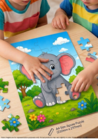Cute Baby Elephant MDF Puzzle (A4 Size)