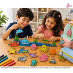 Ocean & Sea Life MDF Keychain Set – 15 Pc