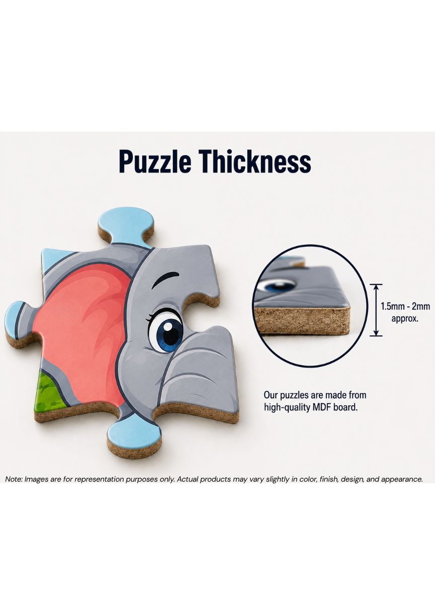 Cute Baby Elephant MDF Puzzle (A4 Size)
