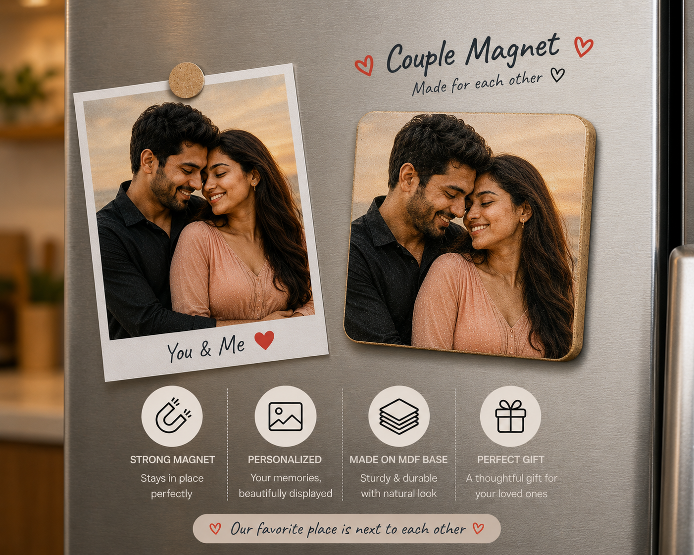 Couple Custom Fridge Magnet