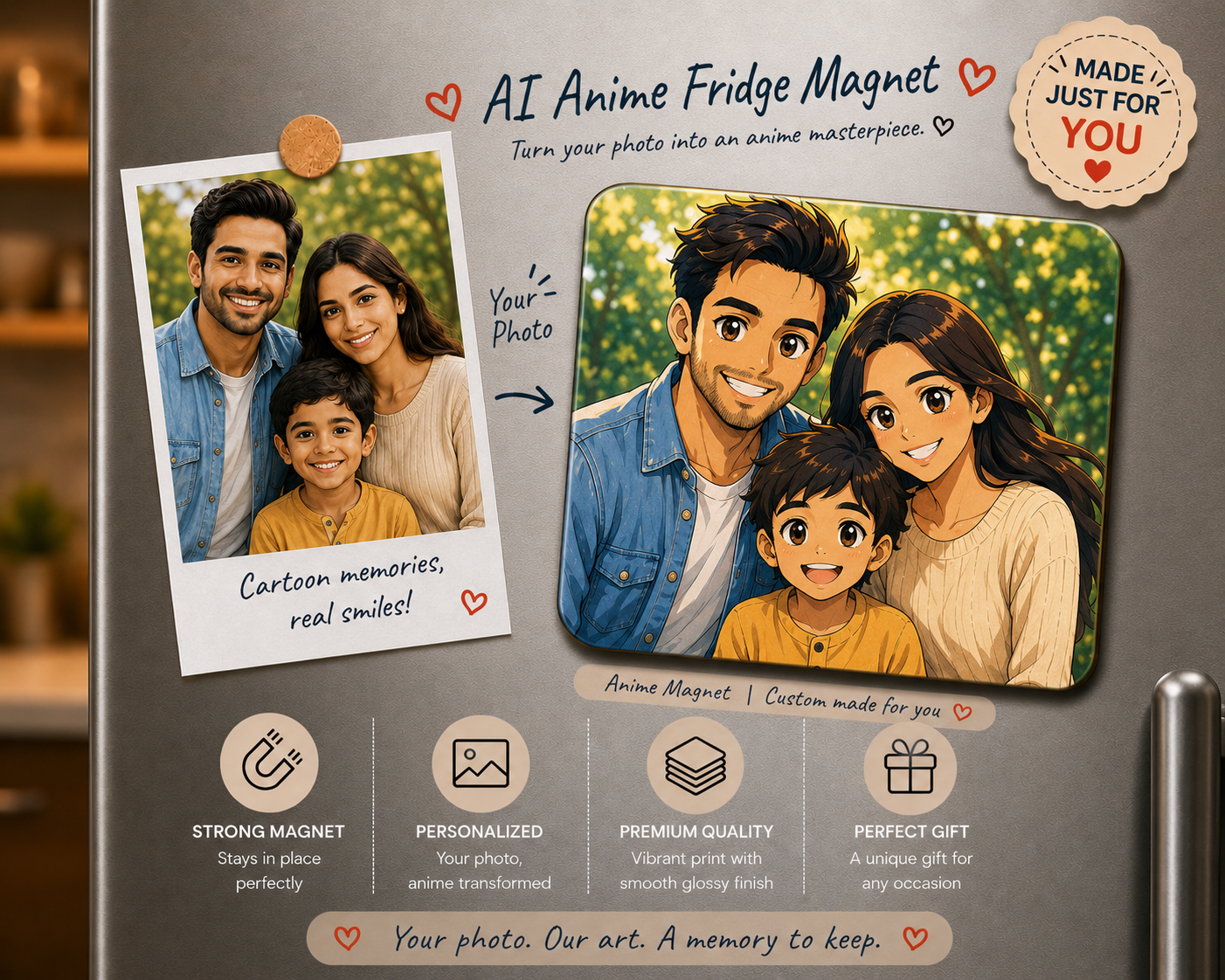 AI Anime Fridge Magnet