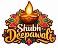 Shubh Labh Diwali fridge magnet with Lord Ganesha, diyas, kalash and festive entrance