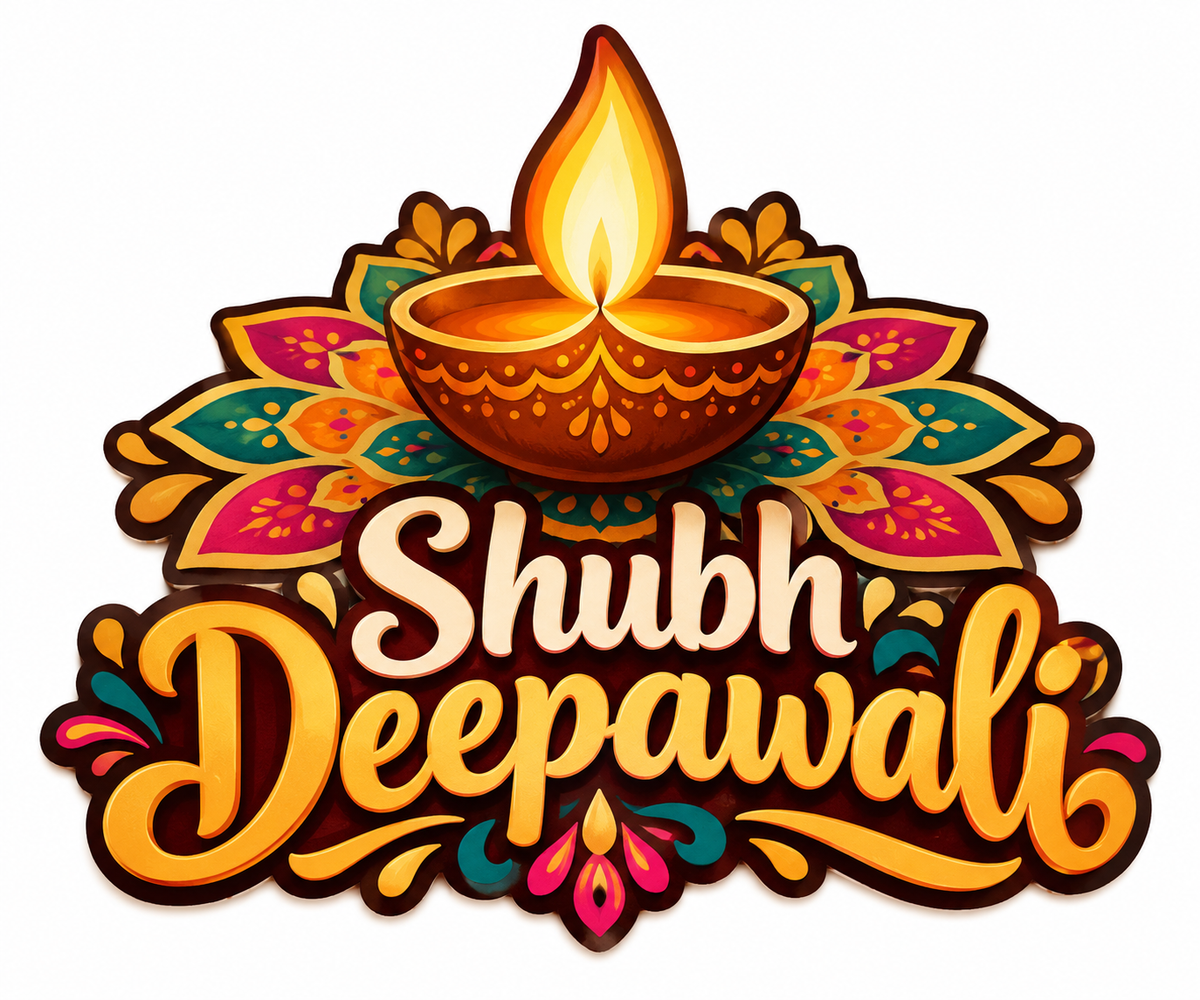 Shubh Labh Diwali fridge magnet with Lord Ganesha, diyas, kalash and festive entrance