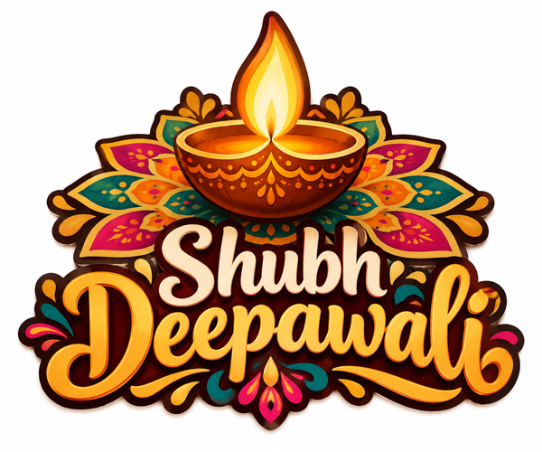 Shubh Labh Diwali fridge magnet with Lord Ganesha, diyas, kalash and festive entrance
