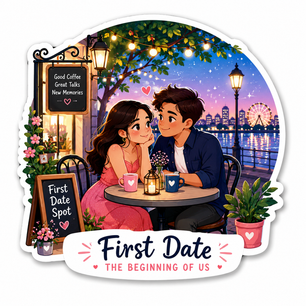 First Date Couple Fridge Magnet | Romantic Love Gift