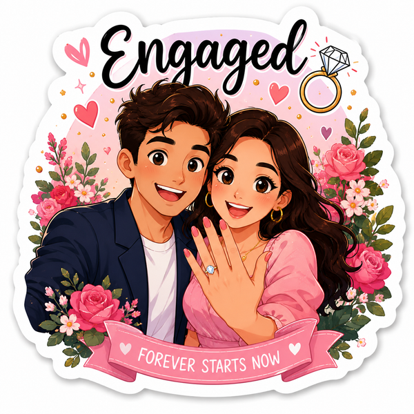 Engaged – Forever Starts Now Fridge Magnet