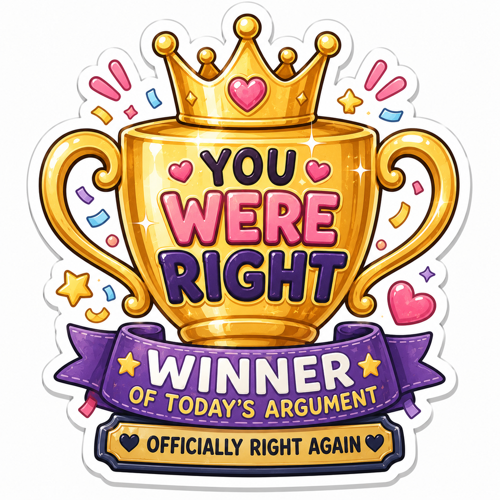 You Were Right Winner Trophy Magnet
