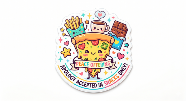 Peace Offering snack apology fridge magnet