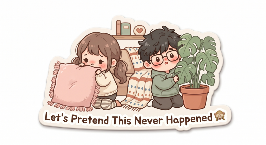 Let's Pretend This Never Happened cute couple fridge magnet