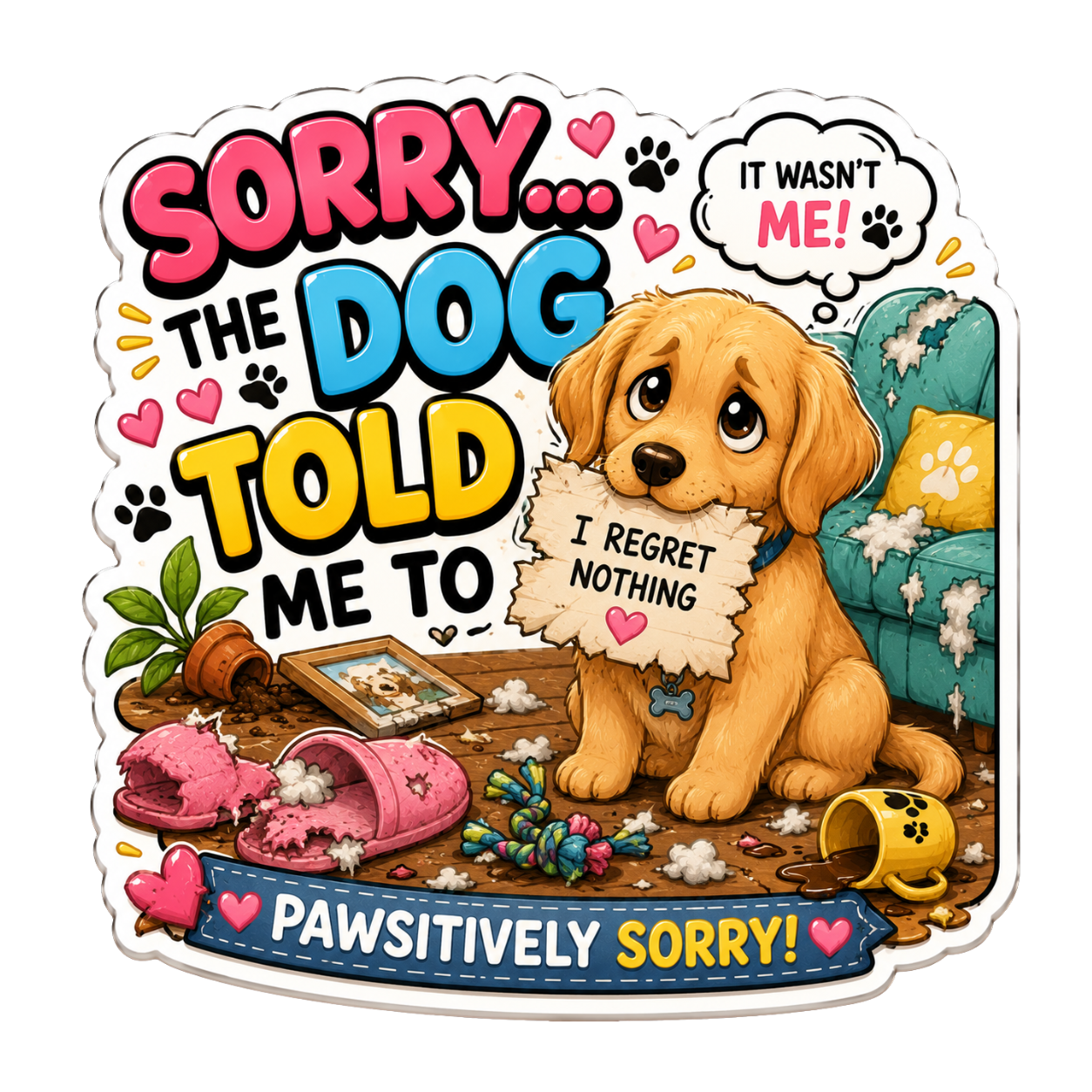 Sorry The Dog Told Me To Fridge Magnet