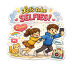 Lets Take Selfies Fridge Magnet