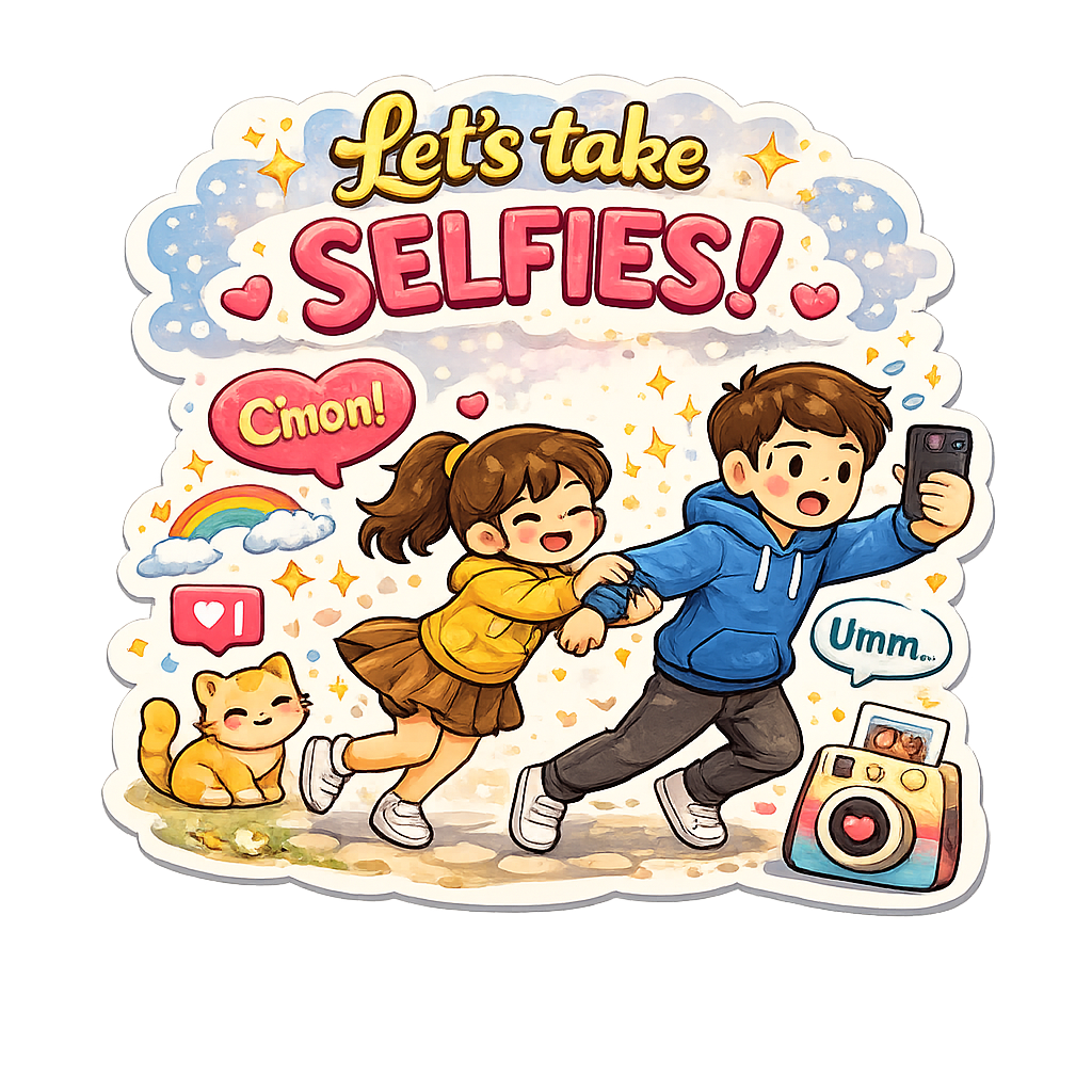 Lets Take Selfies Fridge Magnet