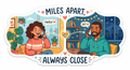 Long Distance Love Fridge Magnet