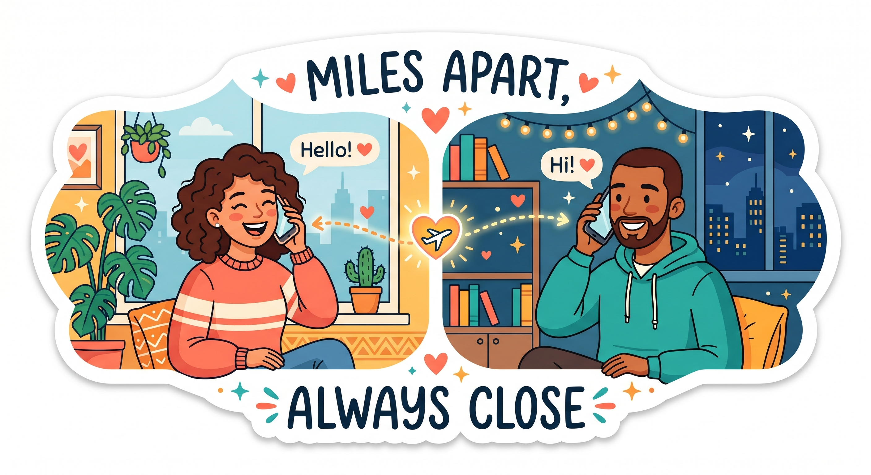 Long Distance Love Fridge Magnet