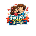 Forever And Always Couple Hug Fridge Magnet