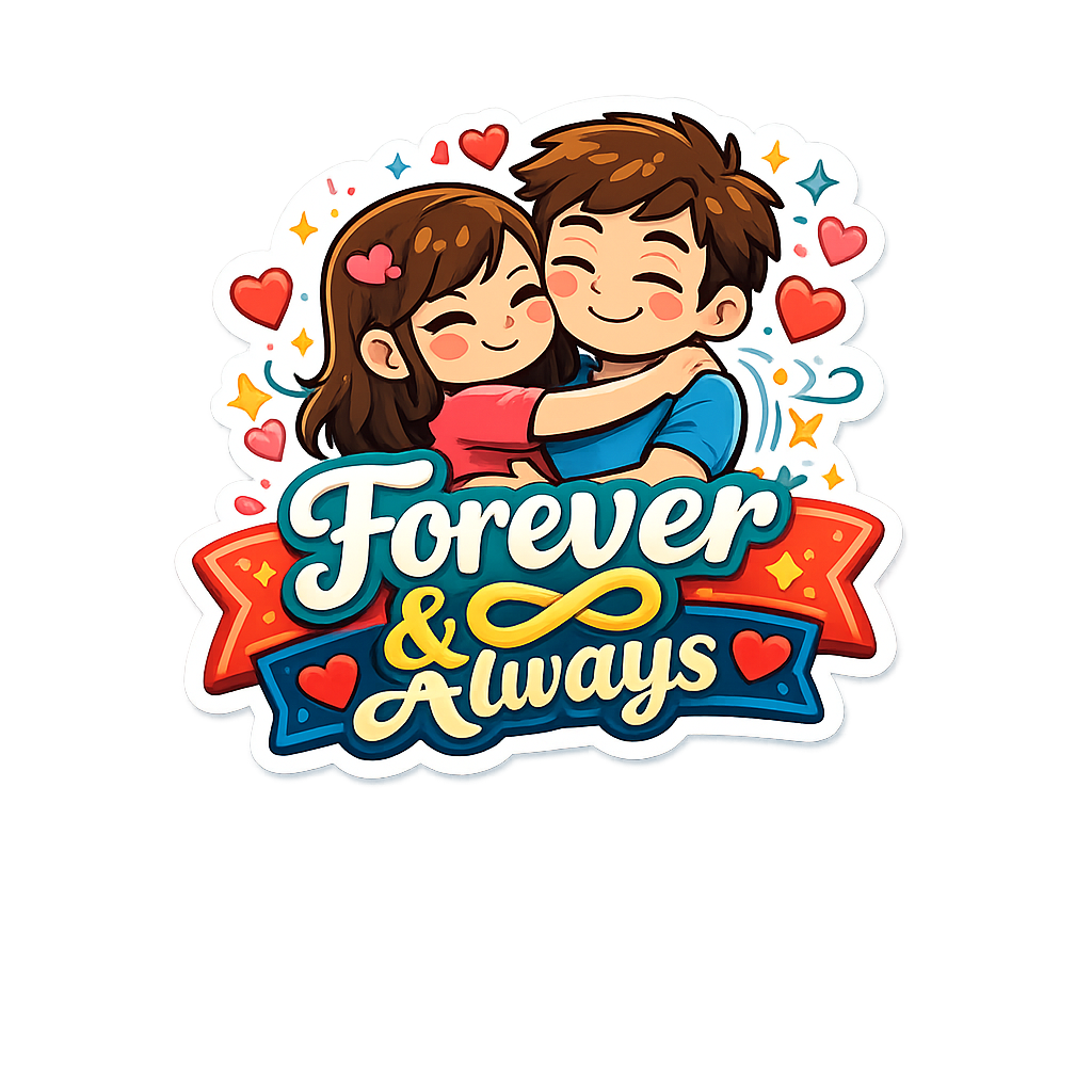 Forever And Always Couple Hug Fridge Magnet