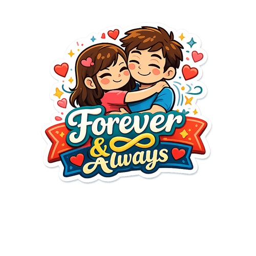 Forever And Always Couple Hug Fridge Magnet