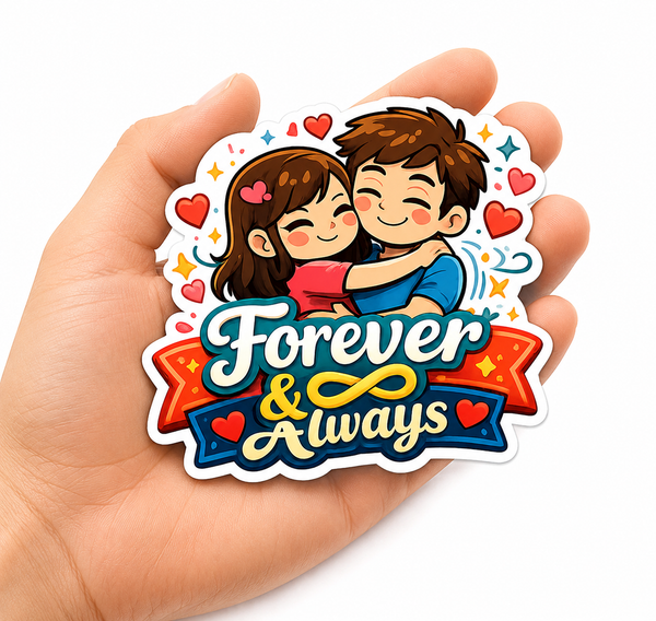 Forever And Always Couple Hug Fridge Magnet
