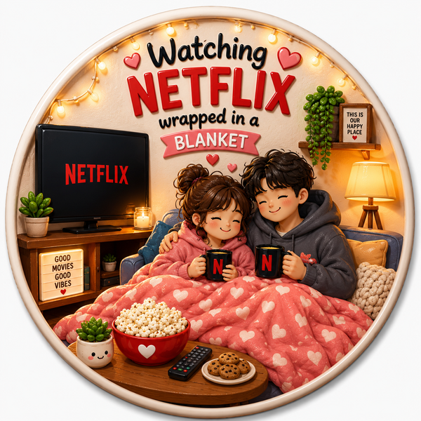 Watching Netflix Wrapped In A Blanket Fridge Magnet