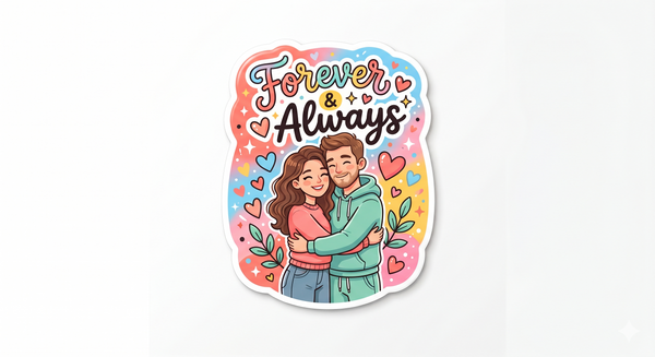 Forever And Always Pastel Couple Fridge Magnet