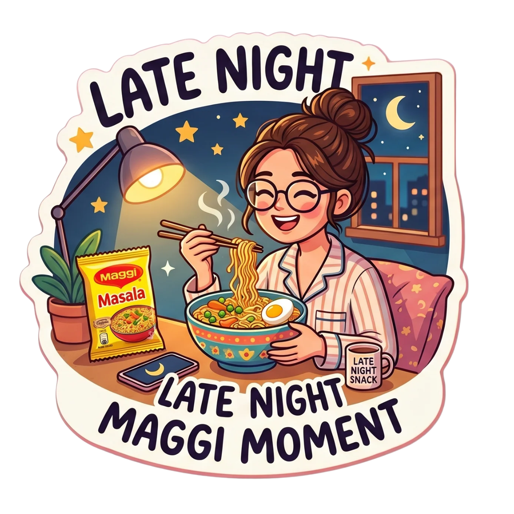 Late Night Maggi Moment Fridge Magnet