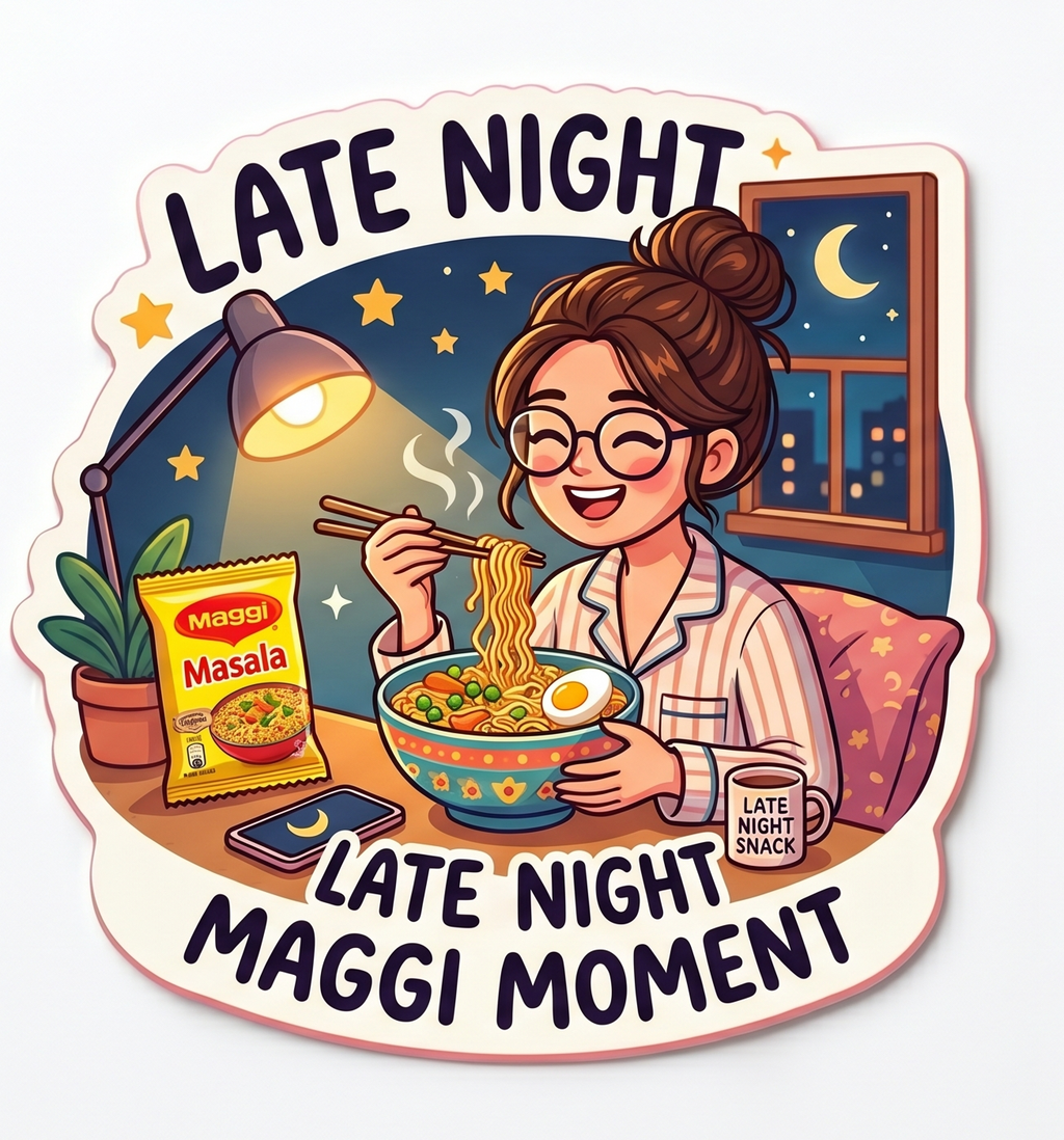 Late Night Maggi Moment Fridge Magnet