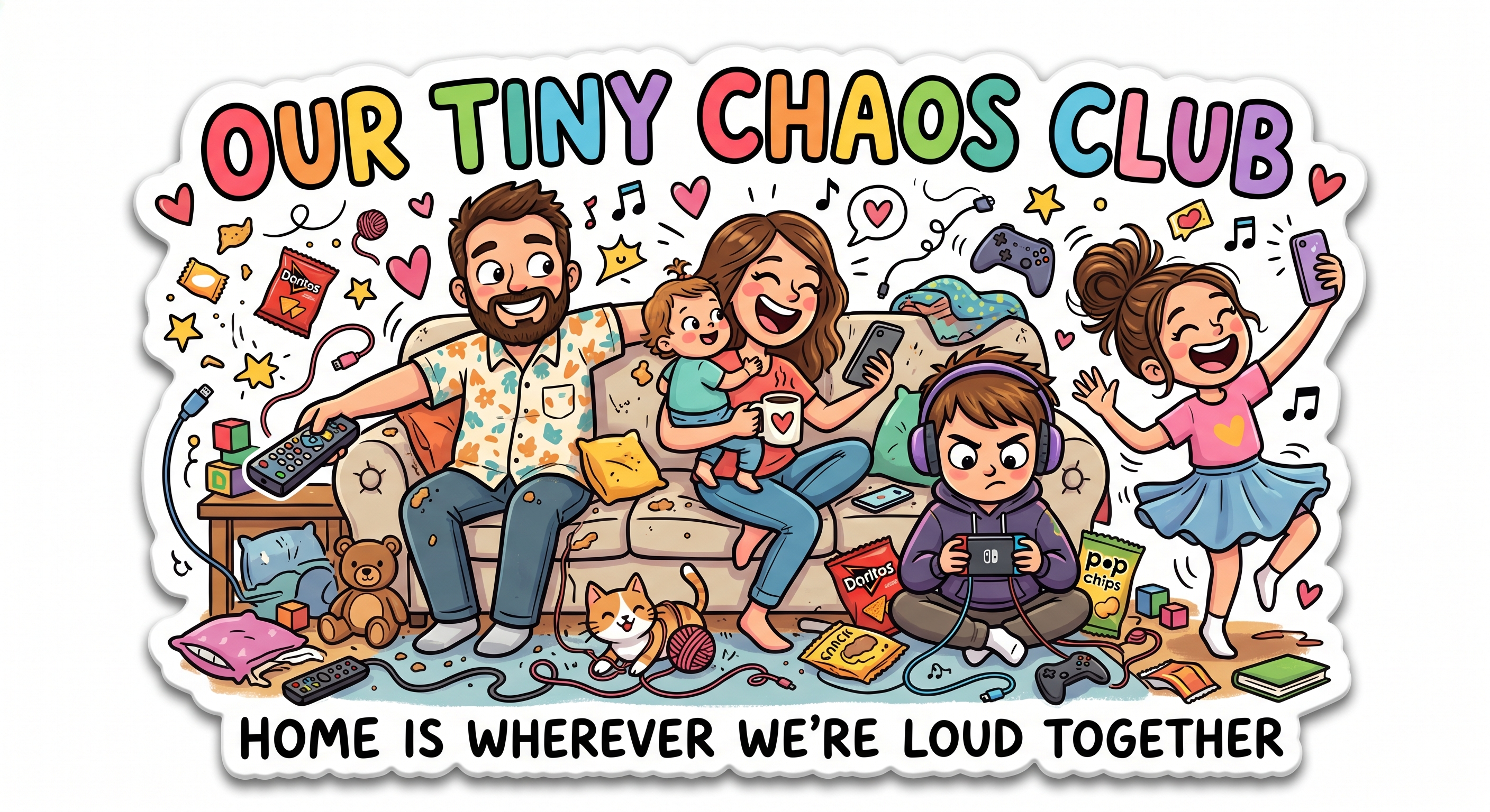 Our Tiny Chaos Club Home Fridge Magnet