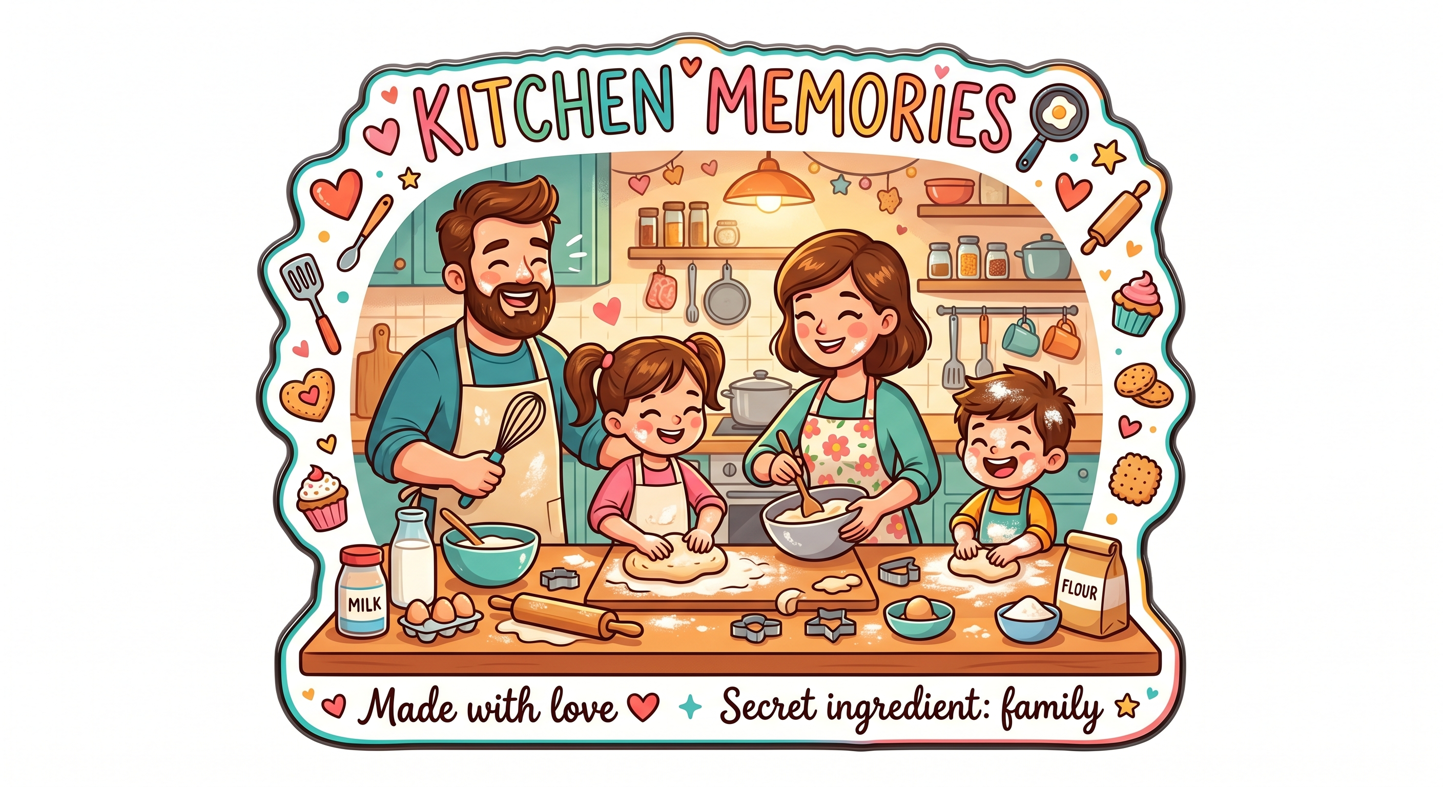Kitchen Memories Made With Love Fridge Magnet