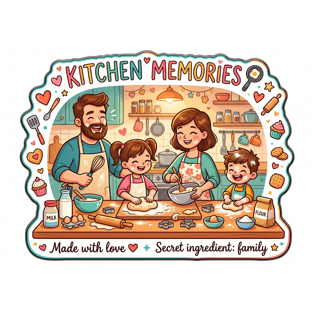 Kitchen Memories Made With Love Fridge Magnet