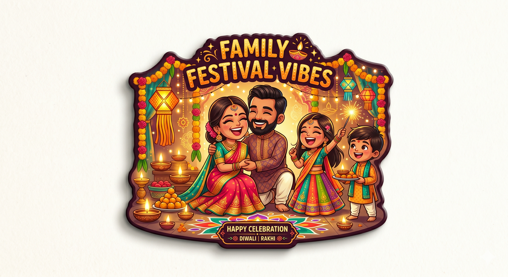 Family Festival Vibes Celebration Fridge Magnet