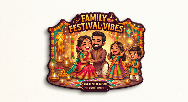 Family Festival Vibes Celebration Fridge Magnet