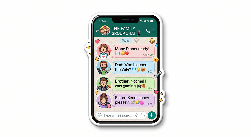 The Family Group Chat Fridge Magnet