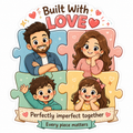 Built With Love Puzzle Family Fridge Magnet