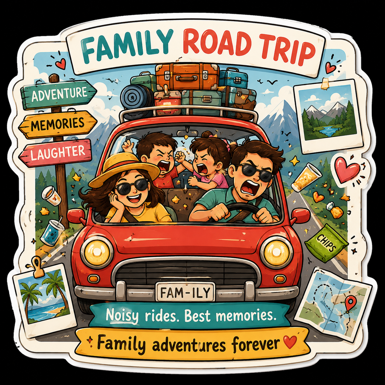 Family Road Trip Fridge Magnet