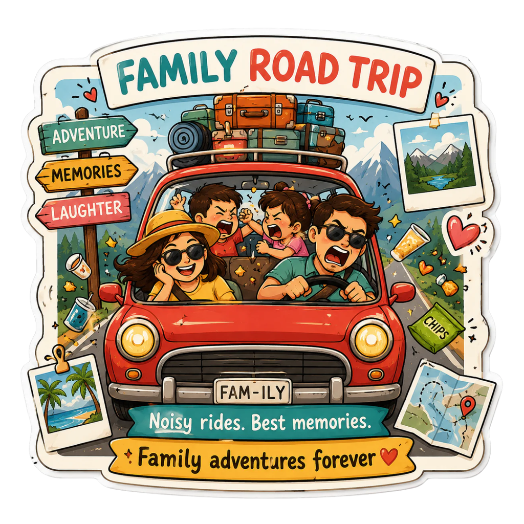 Family Road Trip Fridge Magnet