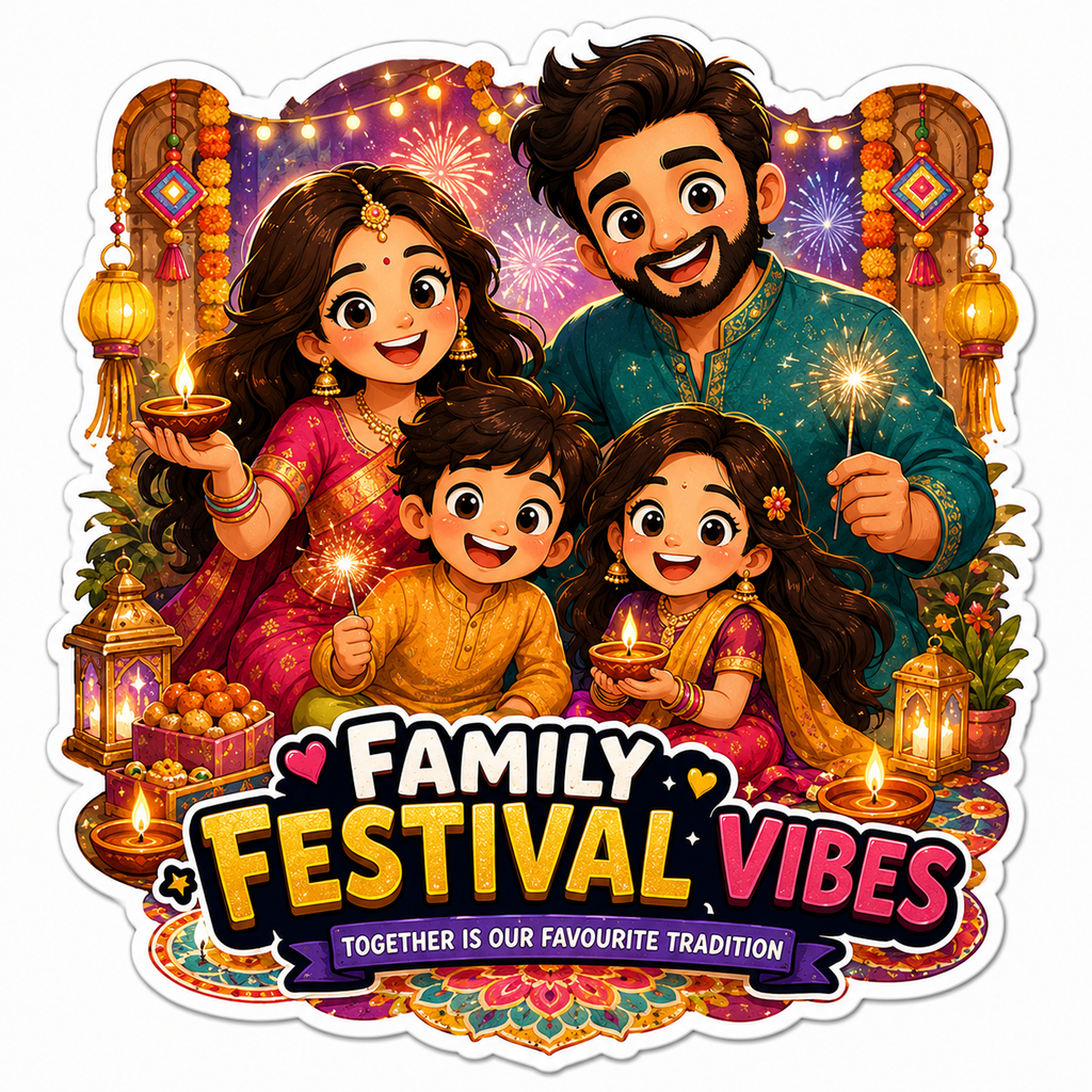 Family Festival Vibes Fridge Magnet