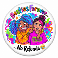 Besties Forever No Refunds Fridge Magnet