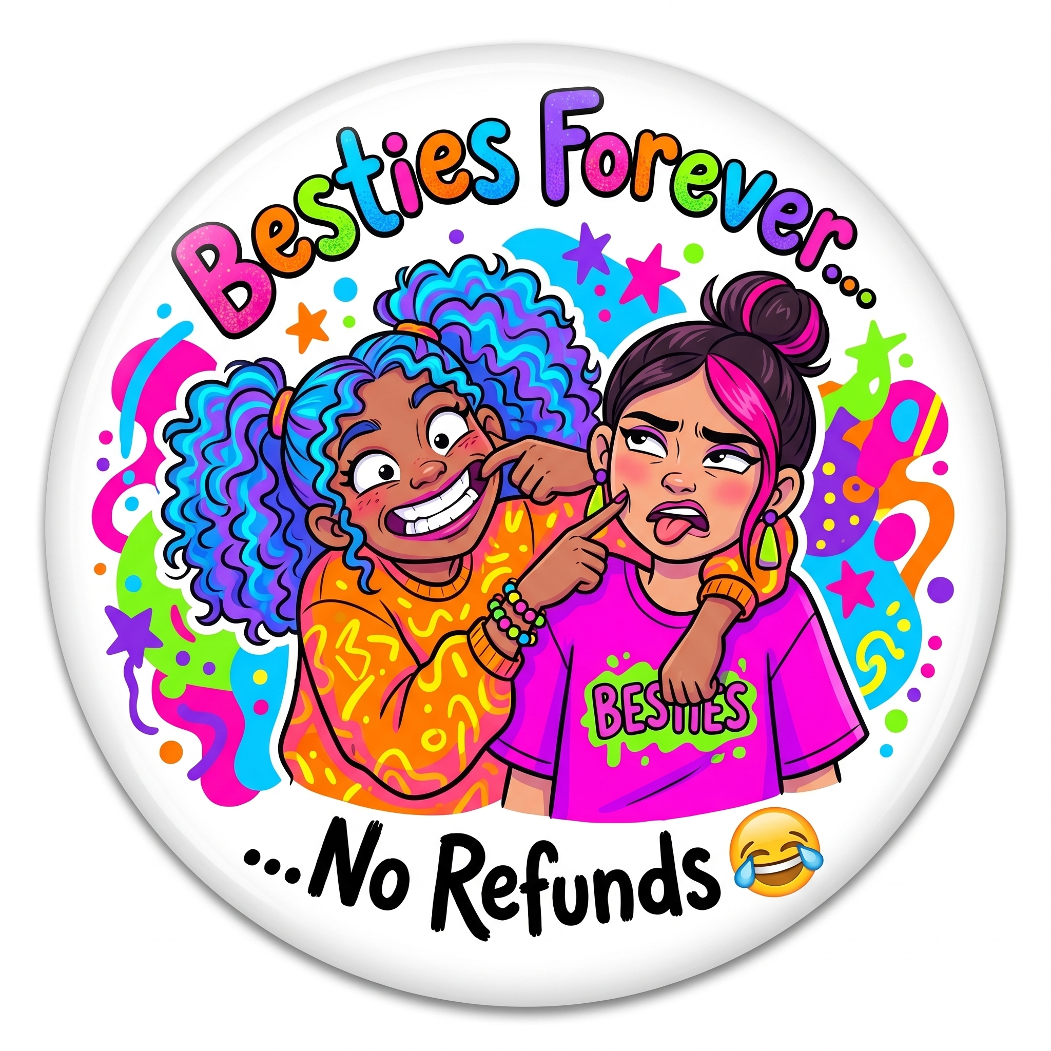 Besties Forever No Refunds Fridge Magnet