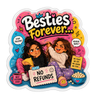 Besties Forever Funny Friendship Fridge Magnet
