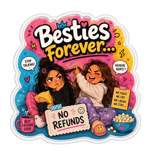 Besties Forever Funny Friendship Fridge Magnet