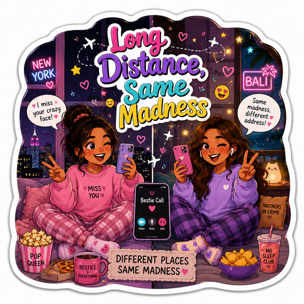 Long Distance Same Madness Friendship Fridge Magnet