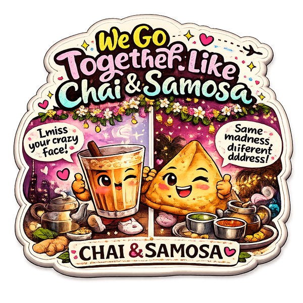 We Go Together Like Chai & Samosa Friendship Fridge Magnet
