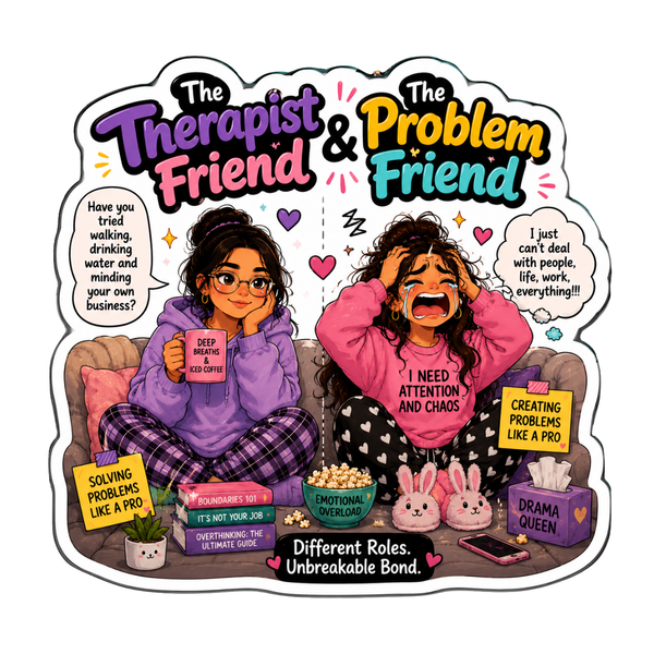 The Therapist Friend & The Problem Friend Fridge Magnet