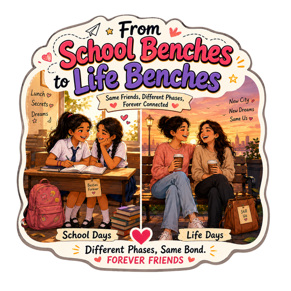 From School Benches to Life Benches Friendship Fridge Magnet