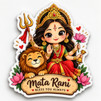 Cute Maa Shailputri with Nandi, trishul and lotus for Navratri