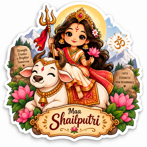 Maa Shailputri Navratri Fridge Magnet