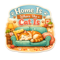 Sleeping cat on sofa