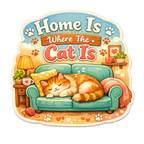 Sleeping cat on sofa