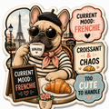 French Bulldog with coffee
